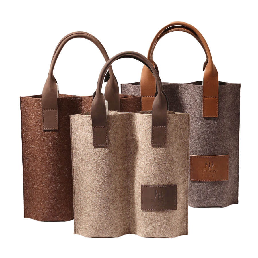 Wineyard_2section_trio Zséka Leather goods, Wineyard Collection - Kétrekeszes bortartók