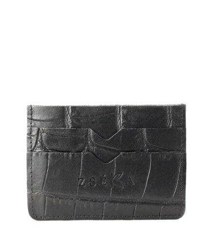 Zséka Leather goods kártyatartó- fekete-kroki2