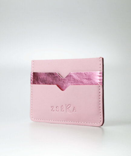 Zseka Leather goods-kártyatartó-rózsaszín, metál